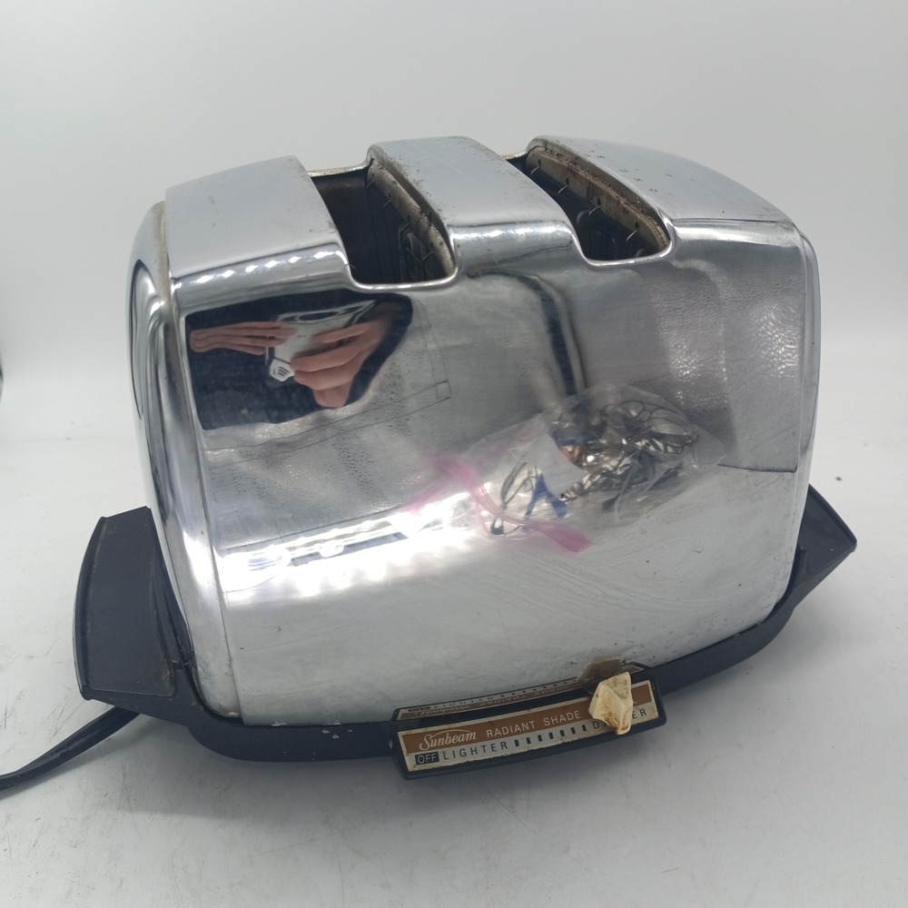 Vintage Sunbeam Radiant Control Toaster Model AT-W Chrome Made in USA WORKS